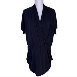 Rachel Rachel Roy Black Jersey Knit Draped Mini Dress S